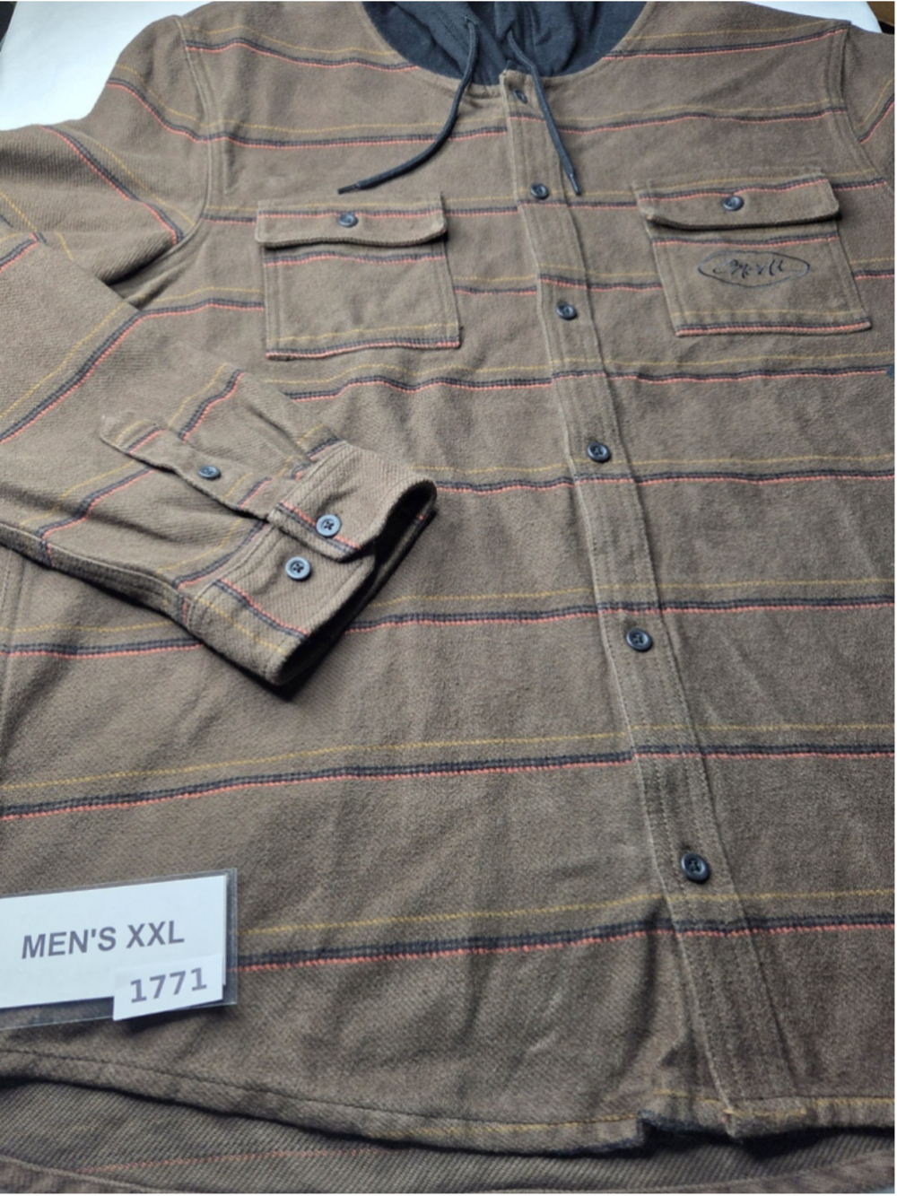 O'Neill Archer Hooded Flannel Shirt Jacket Men's XXL Brown Plaid NWT New #1771